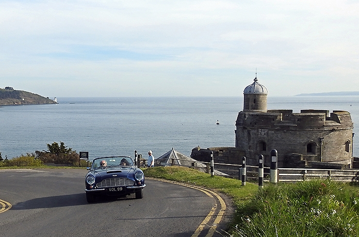 The Richards' DB6 Volante on the St Mawes Classic Car Festival, May 2016
