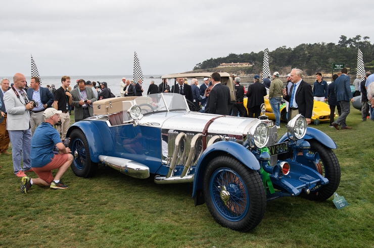The Dawn Patrol appreciates Bruce McCaw's 1929 Mercedes-Benz S Barker Tourer. Later that day it won Best of Show